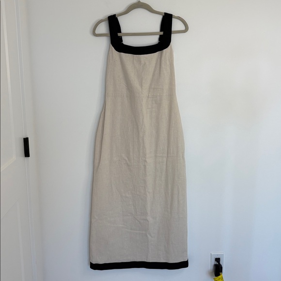 Abercrombie & Fitch Linen Blend Squareneck Column Midi Dress - Picture 3 of 8